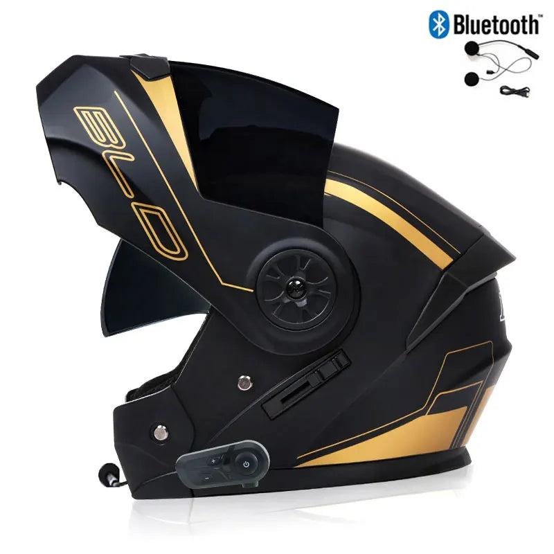 Modułowy kask motocyklowy — podnoszona szczęka, Bluetooth i osłona przeciwsłoneczna - Desfino
