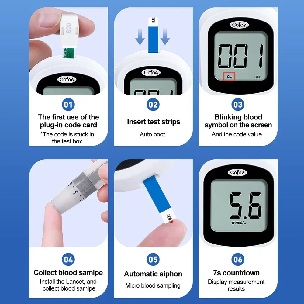 Kit pentru glucometru Bluetooth — benzi de testare și lancete - Desfino