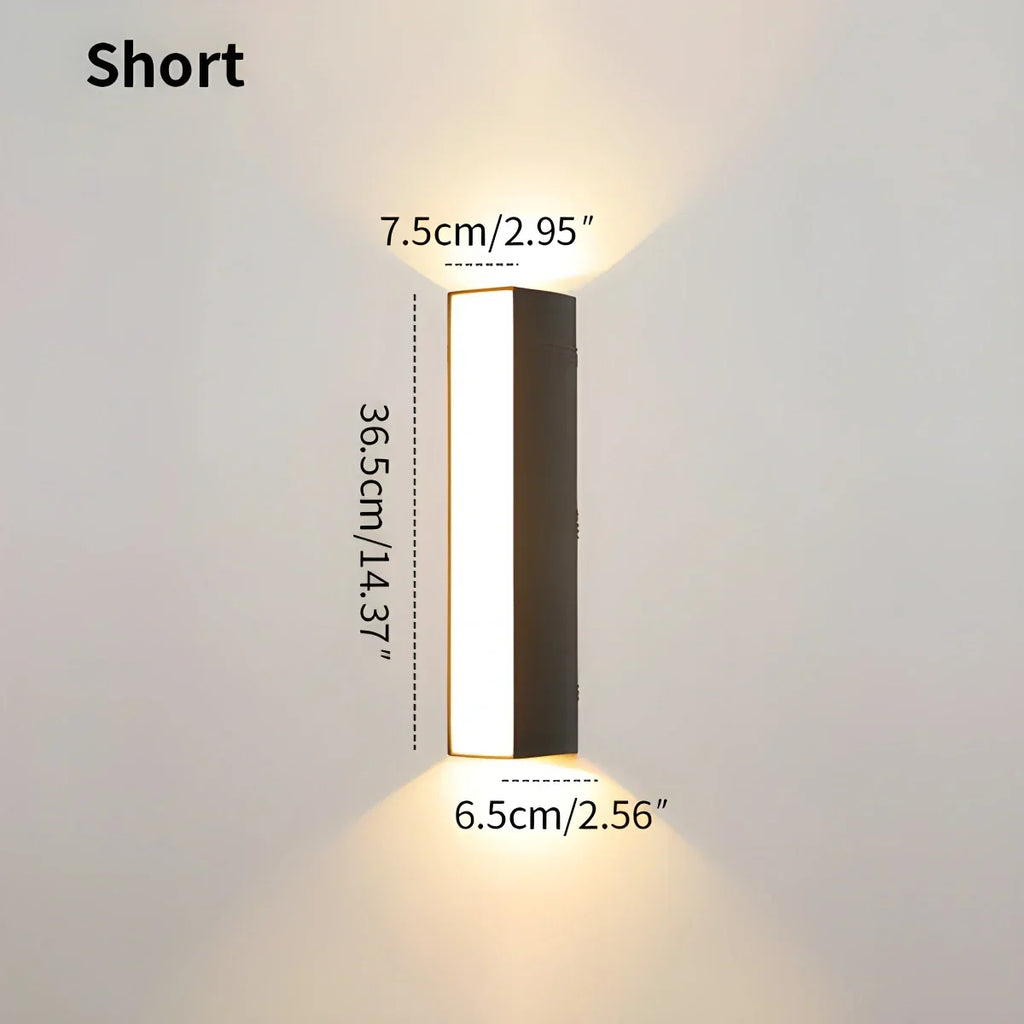 Wasserdichte LED-Wandleuchte aus Aluminium mit Lichtleiste für den Außenbereich | Desfino