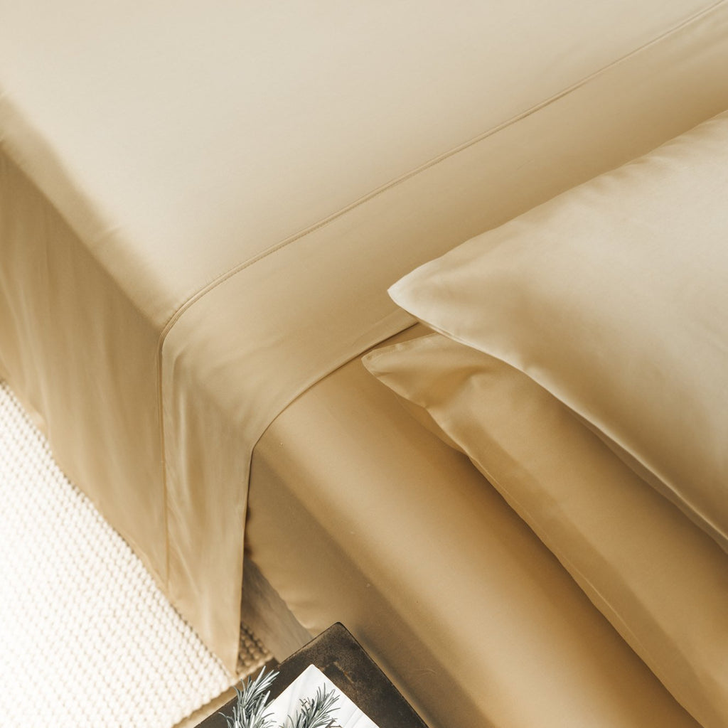 AureaLoom Bamboo Lyocell Silkweave Flat Sheet — Cooling - Desfino