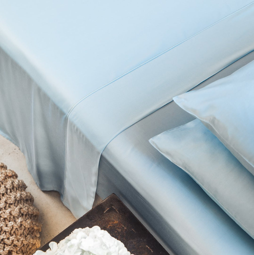 AureaLoom Bamboo Lyocell Silkweave Flat Sheet — Cooling - Desfino