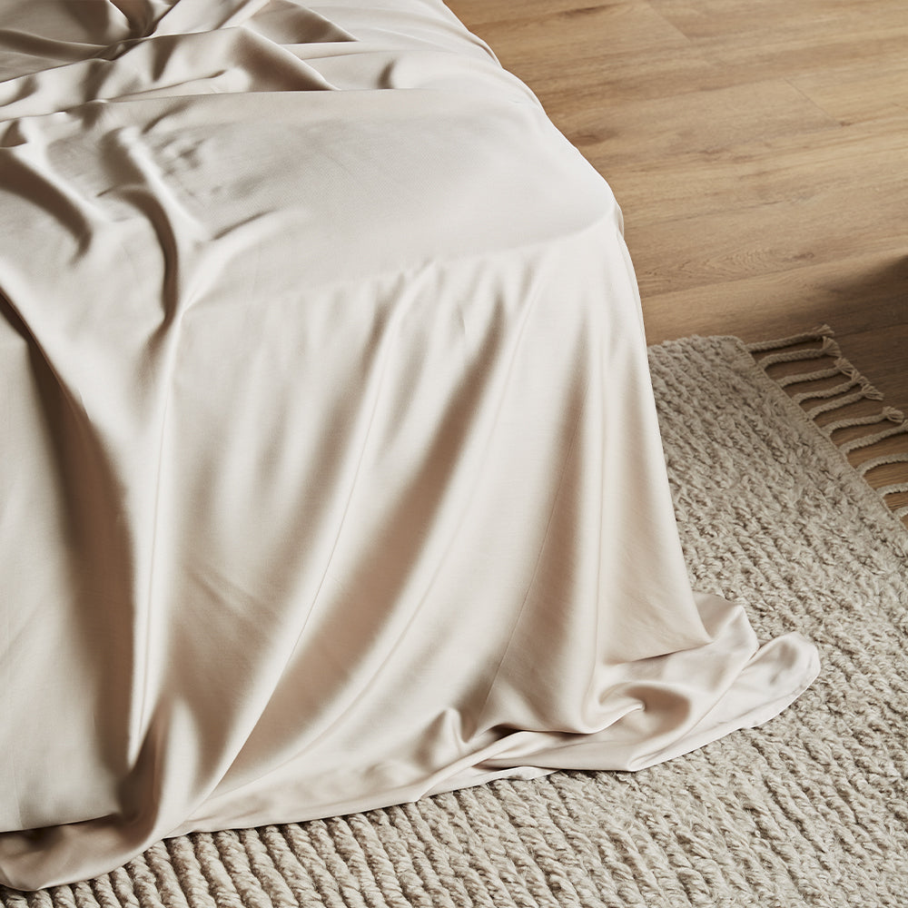 AureaLoom Bamboo Lyocell Silkweave Flat Sheet — Cooling - Desfino