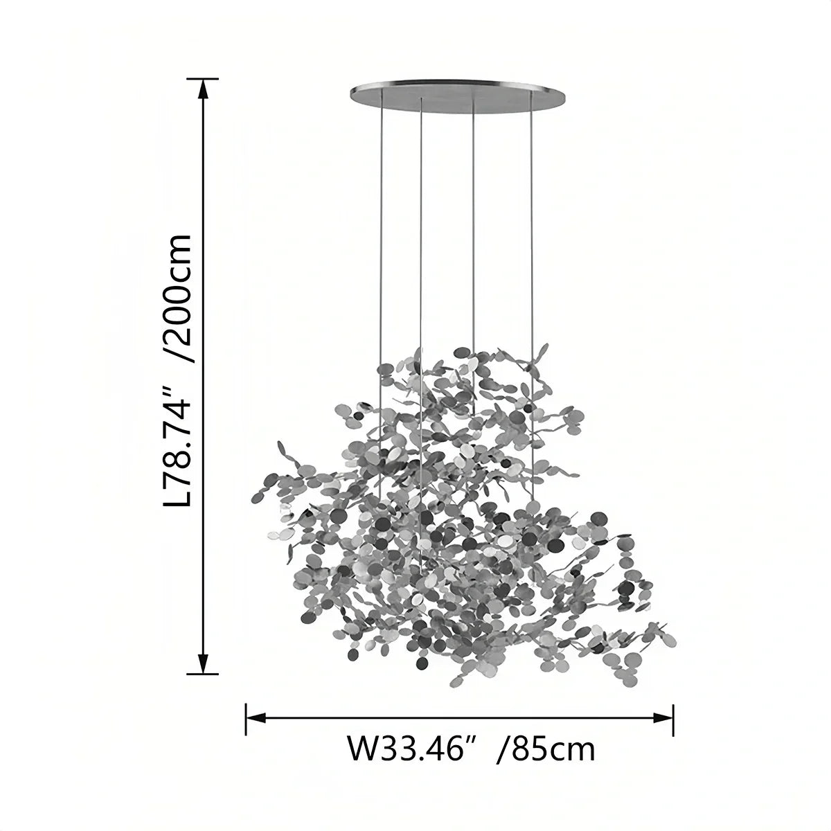 Argent/Gold Cloud Multi Pendant Chandelier | Desfino