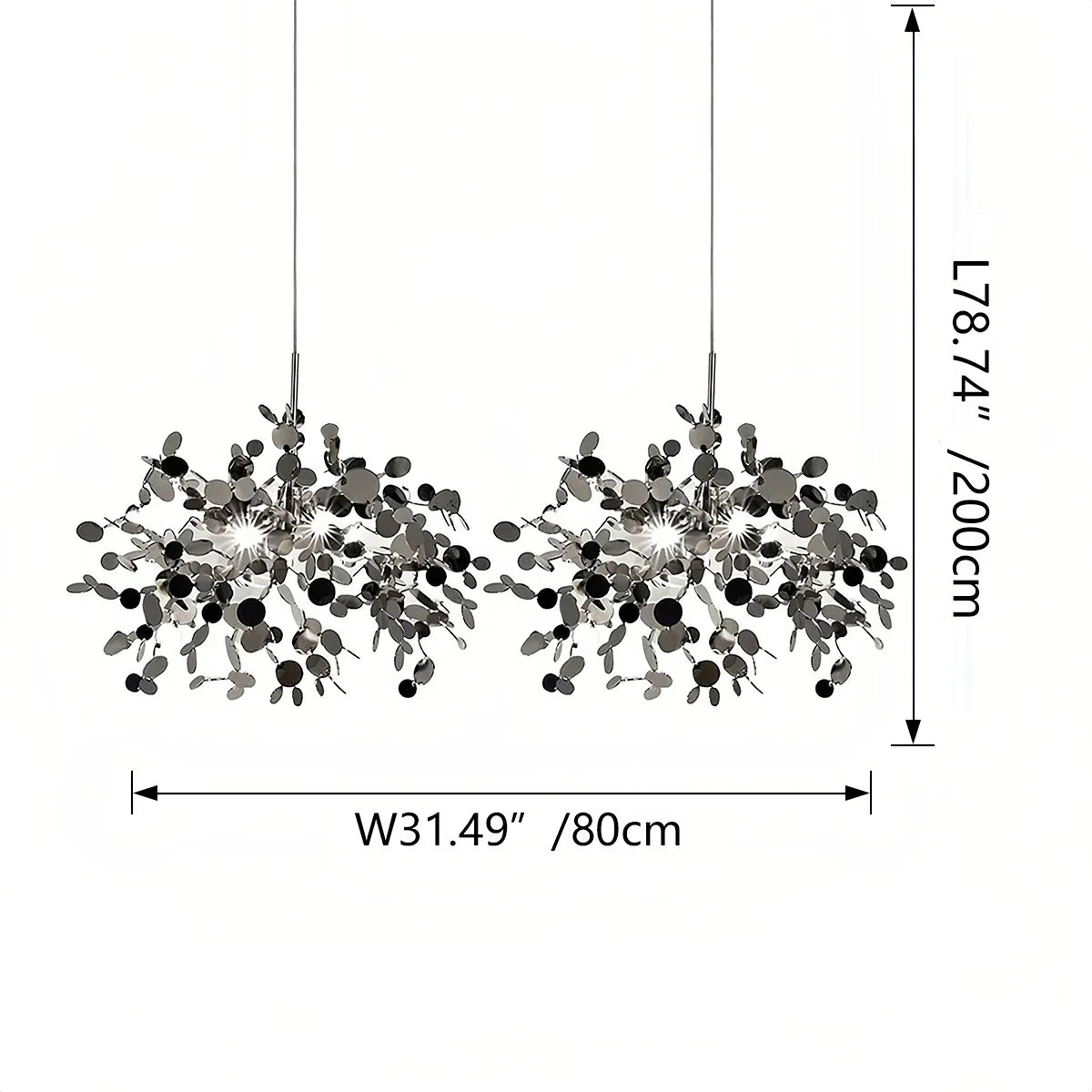 Argent/Gold Cloud Multi Pendant Chandelier | Desfino
