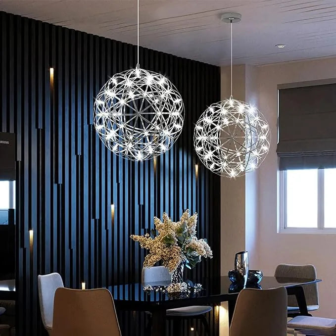 Silver Fire Ball Pendant Light for Dining Room | Desfino