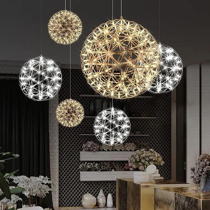 Silver Fire Ball Pendant Light for Dining Room | Desfino