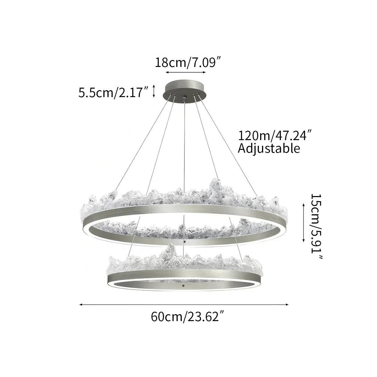 Modern Light Luxury Iceberg Chandelier | Desfino