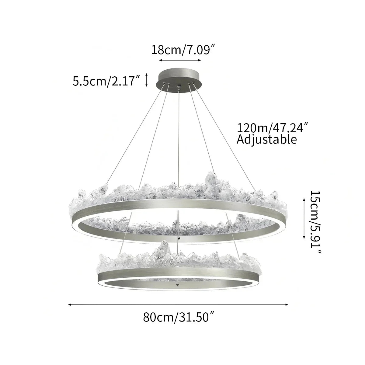 Modern Light Luxury Iceberg Chandelier | Desfino