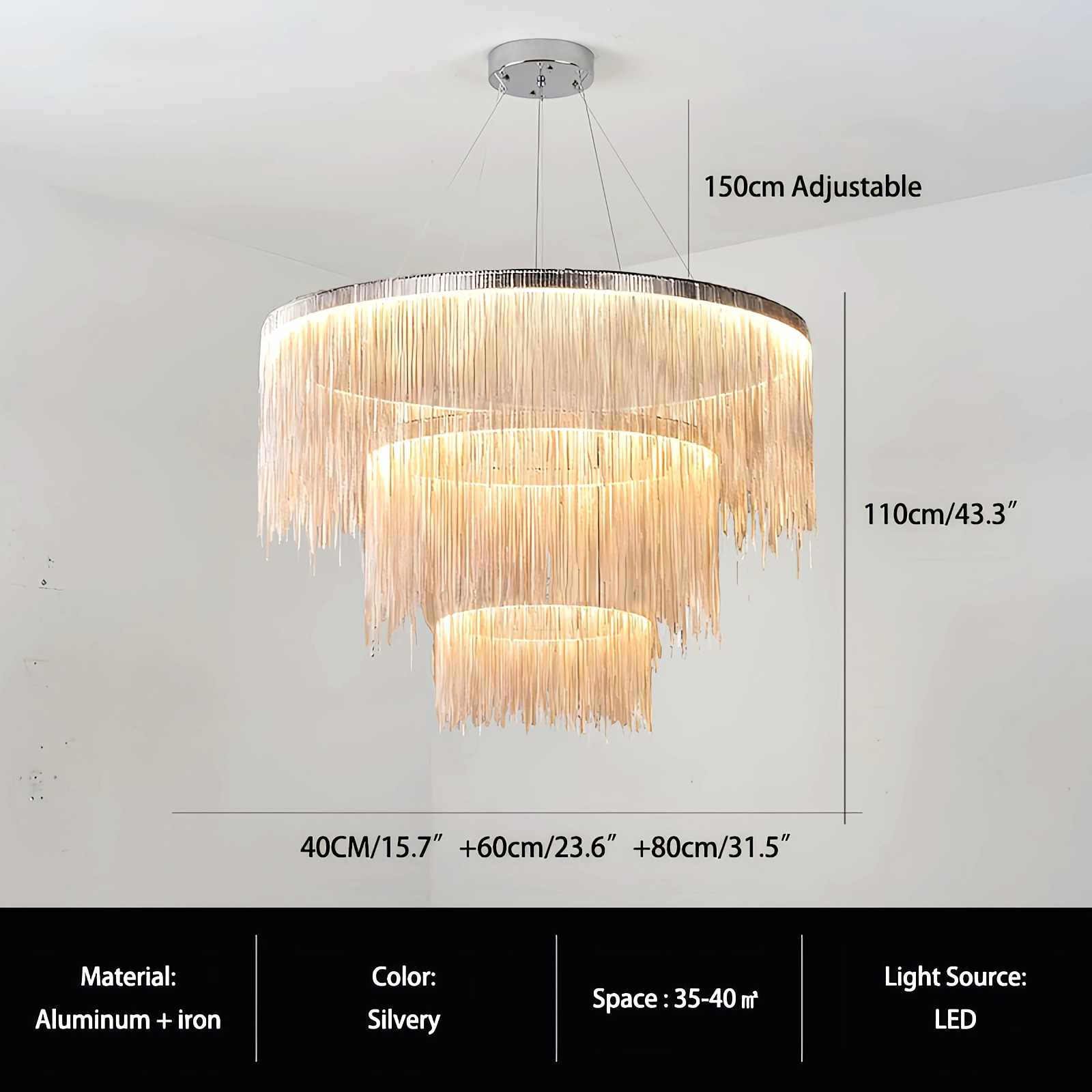 Moderner Kronleuchter mit Quasten im Art-déco-Stil | Desfino