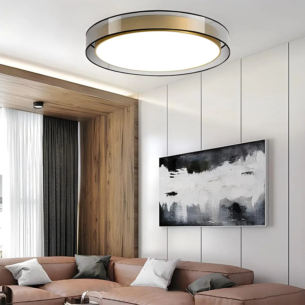 Simple Round LED Copper Pendant Light Ceiling Lamp | Desfino