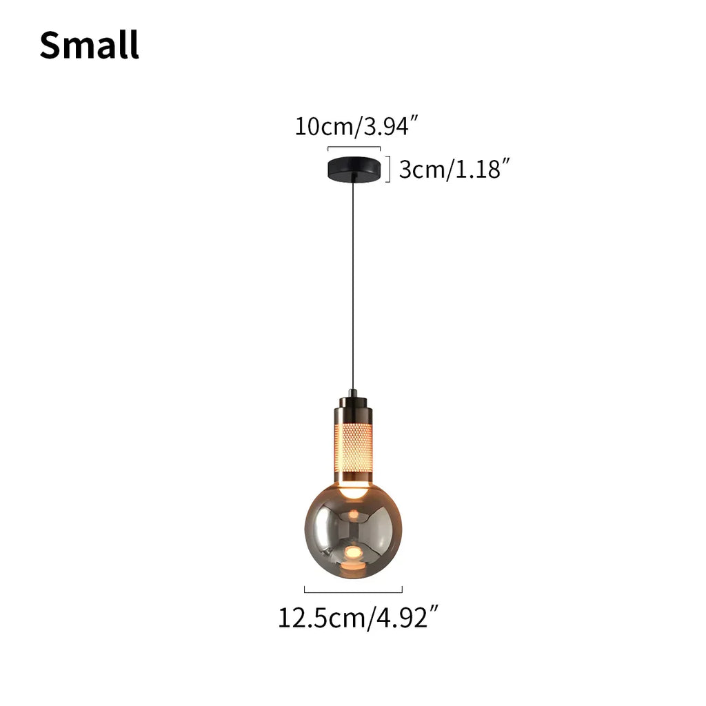 Industrial Glass Pendant Light for Bedroom | Desfino
