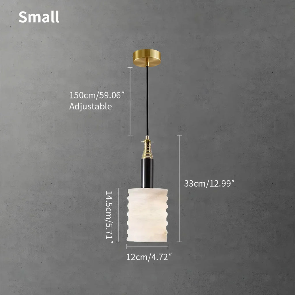Cylindrical Spanish Alabaster Bedside Pendant Light | Desfino
