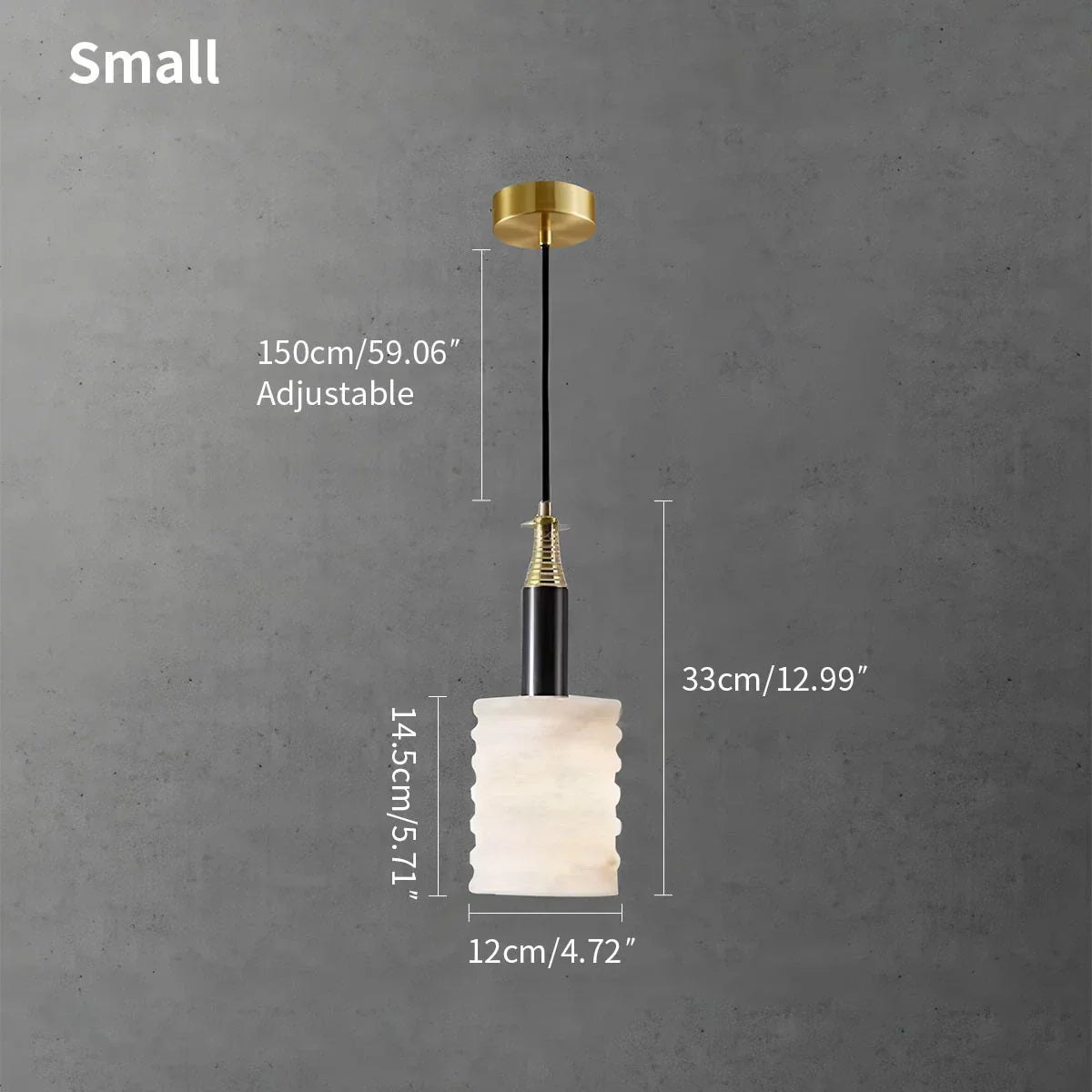 Cylindrical Spanish Alabaster Bedside Pendant Light | Desfino