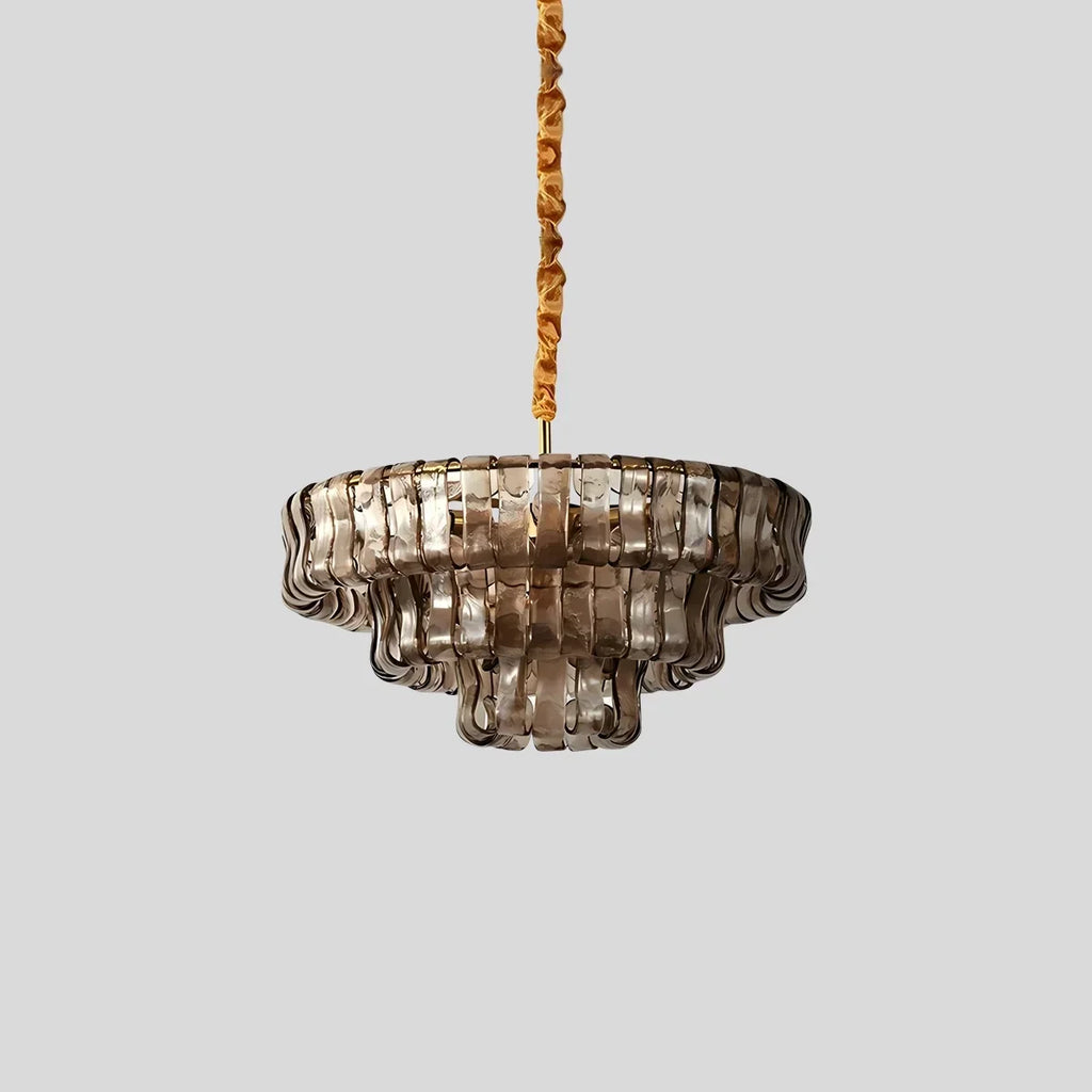 Luxuriöser mehrschichtiger Murano-Glaskronleuchter in Ringform | Desfino