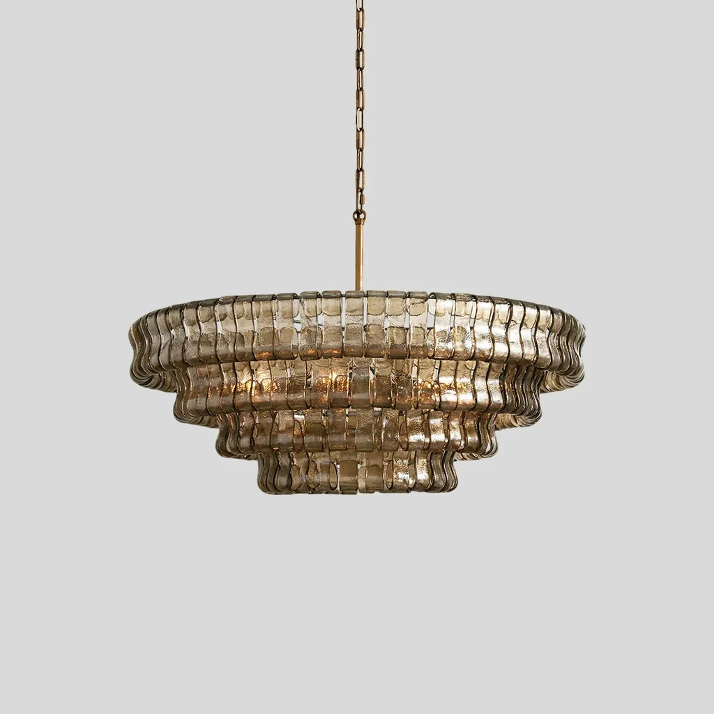 Luxuriöser mehrschichtiger Murano-Glaskronleuchter in Ringform | Desfino