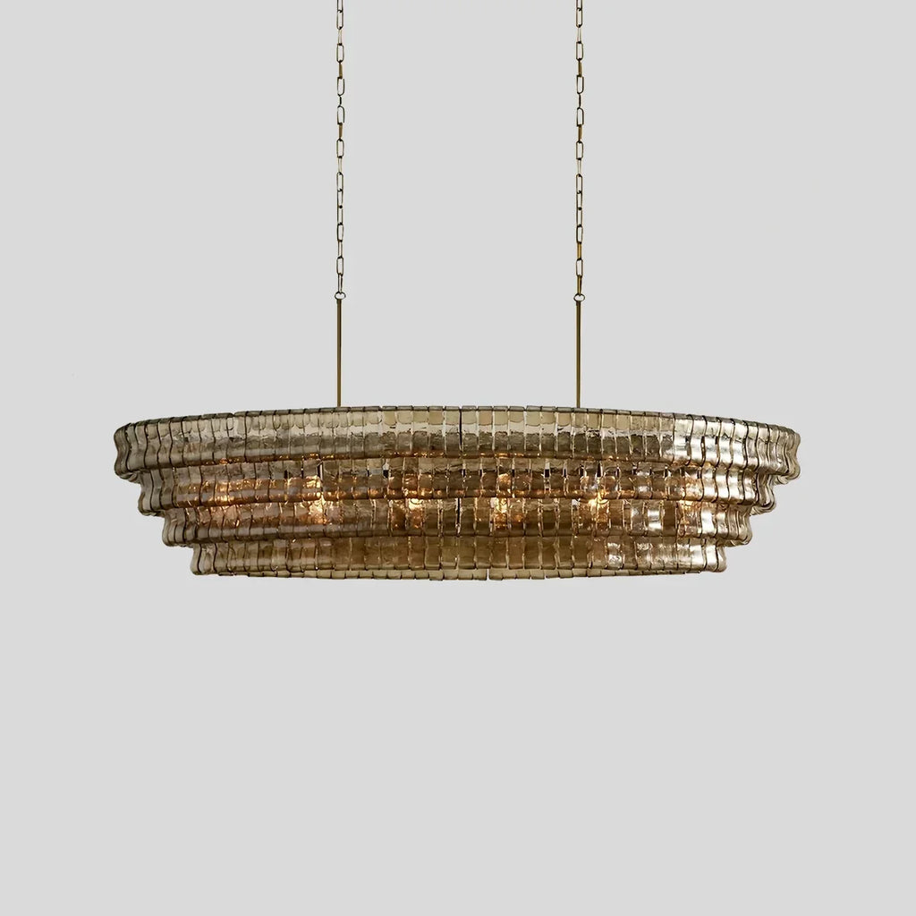 Luxuriöser mehrschichtiger Murano-Glaskronleuchter in Ringform | Desfino