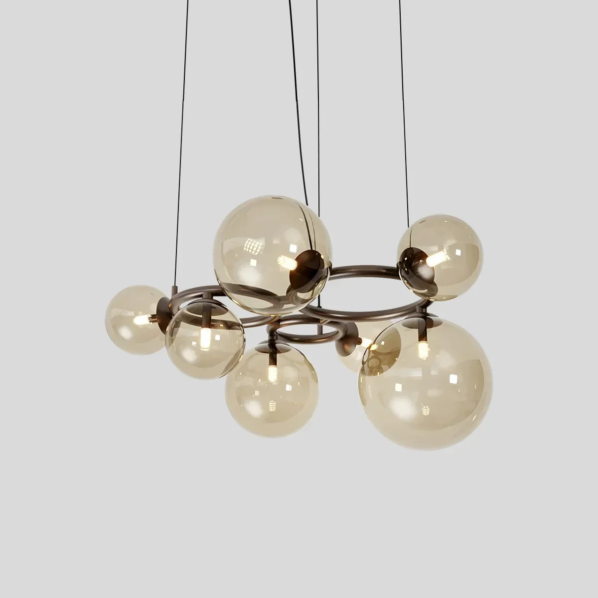 Luxurious Single-Tone Glass Spheres Chandelier | Desfino