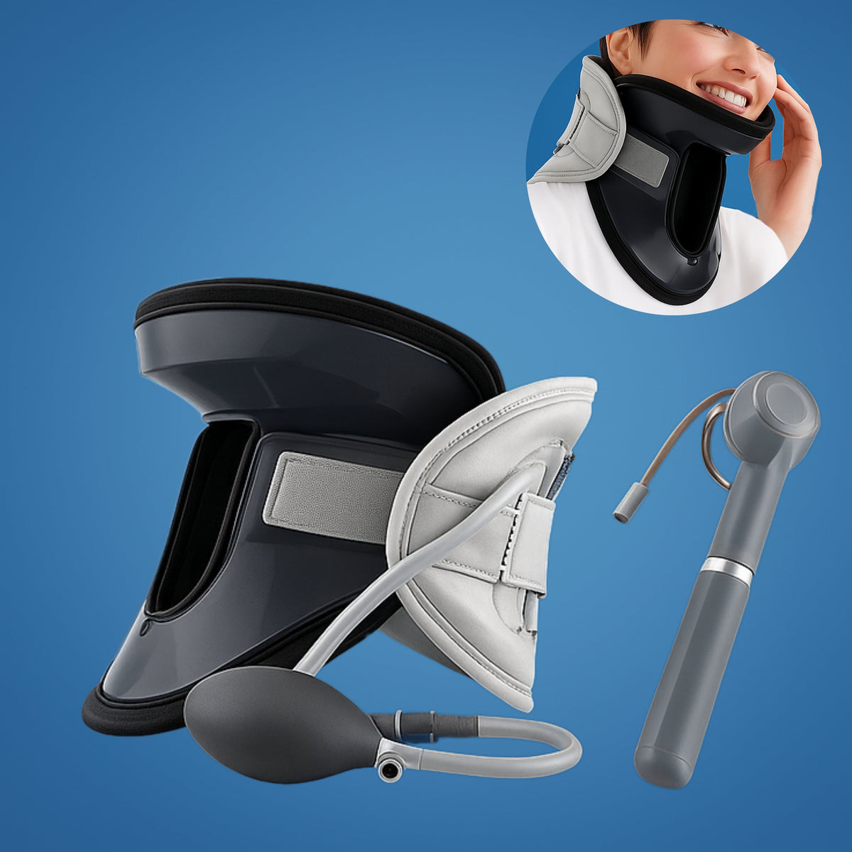 Collare per trazione cervicale Aurelia — Design ergonomico sagomato e vestibilità sicura