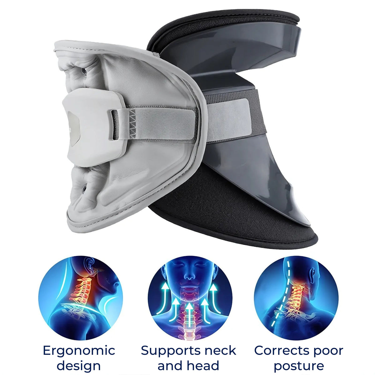 Collare per trazione cervicale Aurelia — Design ergonomico sagomato e vestibilità sicura