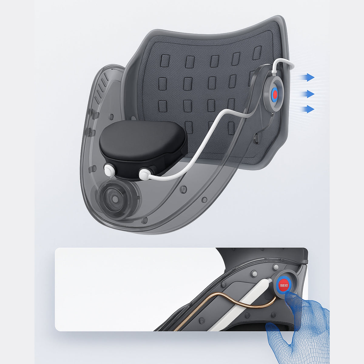Collare per trazione cervicale Aurelia — Design ergonomico sagomato e vestibilità sicura