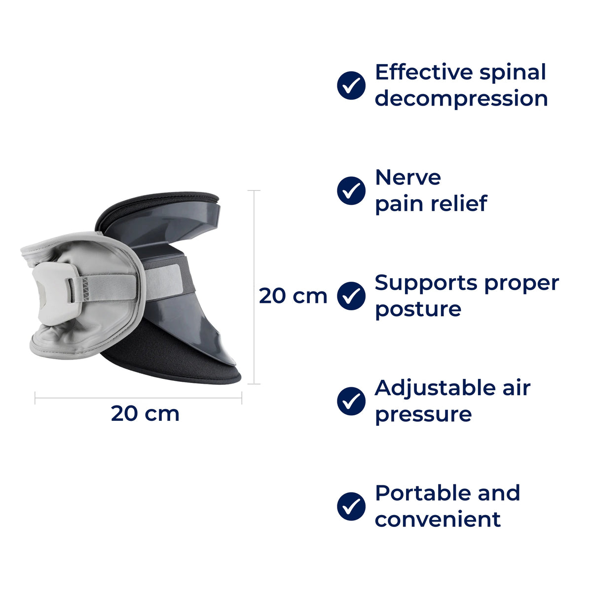 Collare per trazione cervicale Aurelia — Design ergonomico sagomato e vestibilità sicura