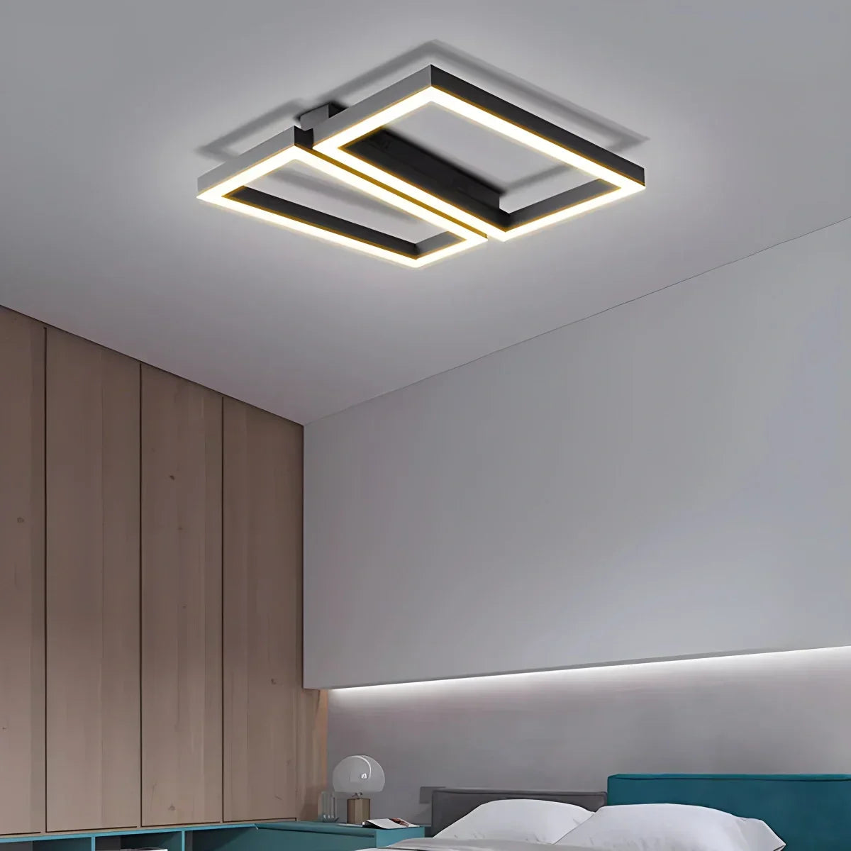Moderne quadratische Deckenleuchte für das Schlafzimmer | Desfino