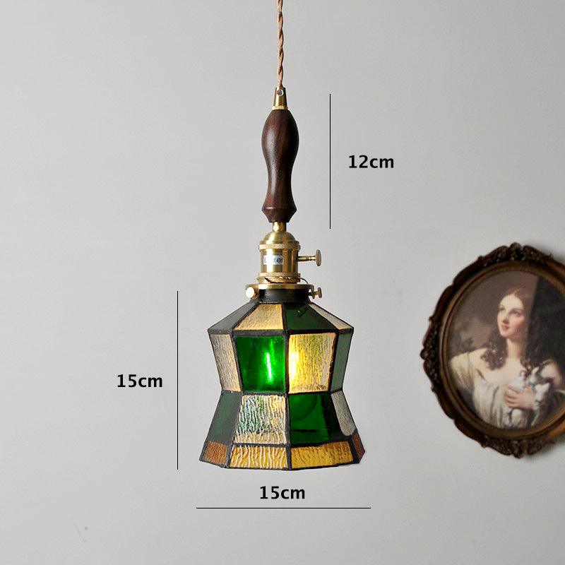 Candeeiro suspenso LED Mirella — vitral vintage, lâmpada de 4 W incluída - Desfino