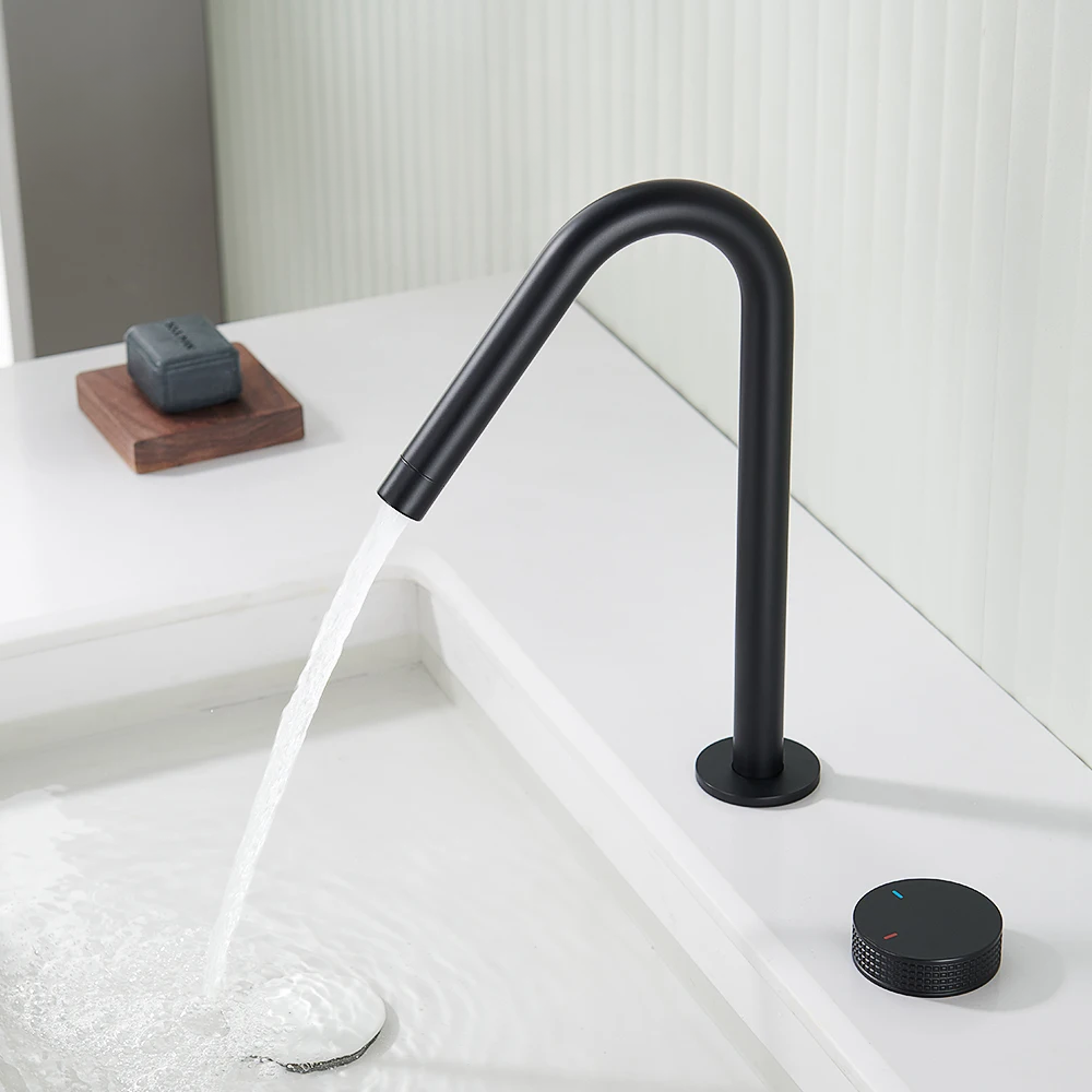 NexaFlow Single-Handle Basin Faucet — 360° Swivel Spout - Desfino