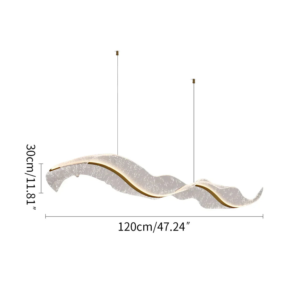 Modern LED Wave Acrylic Chandelier | Desfino