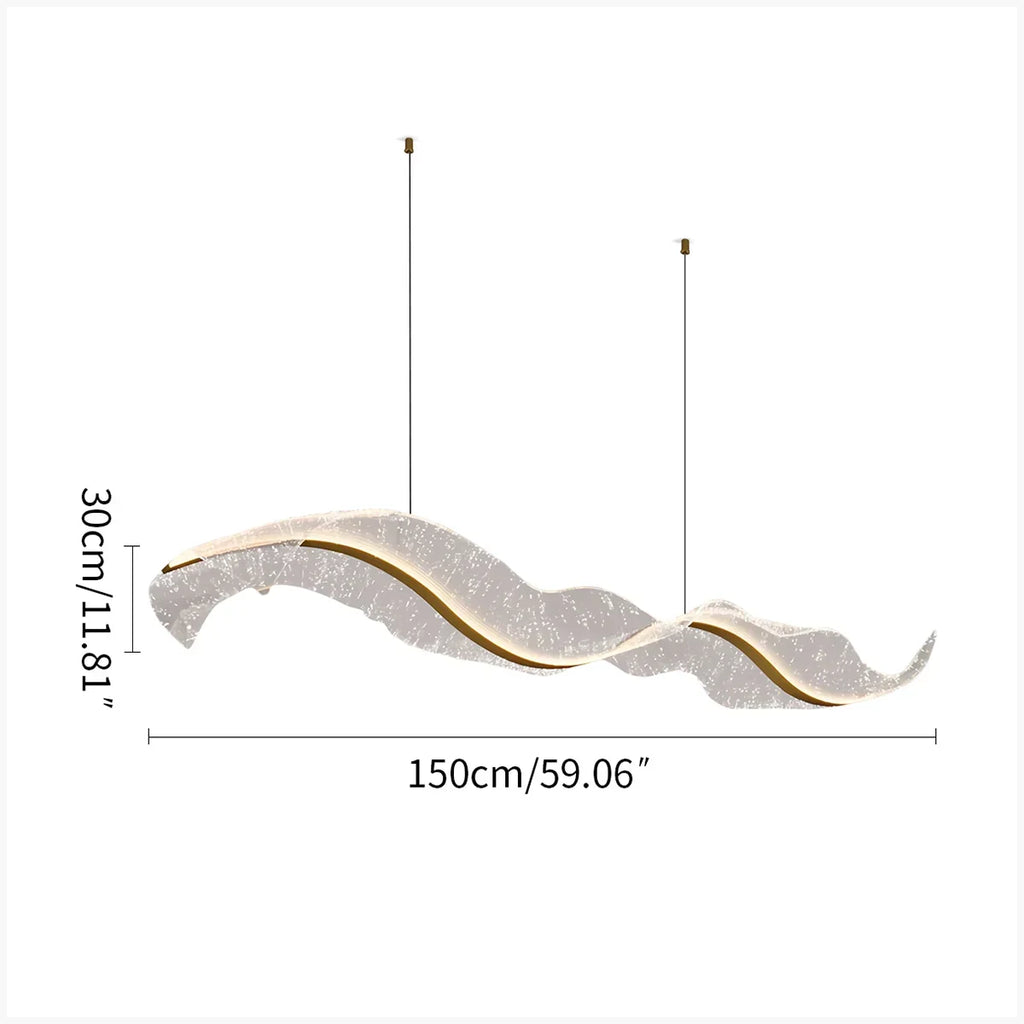 Modern LED Wave Acrylic Chandelier | Desfino