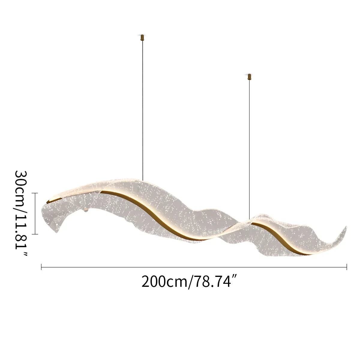 Modern LED Wave Acrylic Chandelier | Desfino