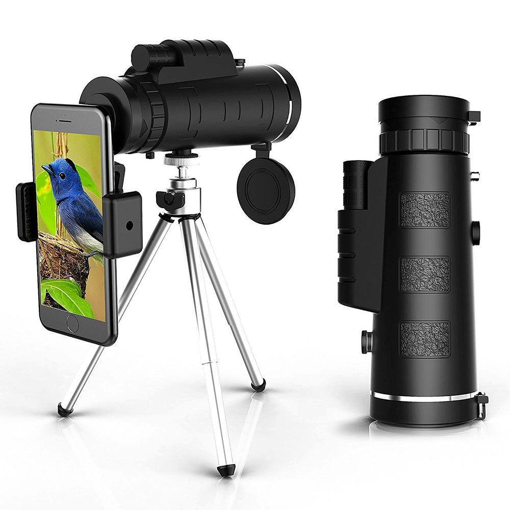 AstraView Pro 10x vanntett monokulærkikkert — telefonholder og stativ | Desfino