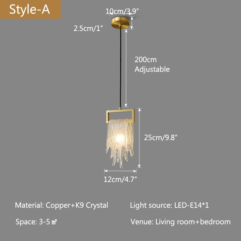 Copper Crystal Pendant Light Multiple Styles Available | Desfino