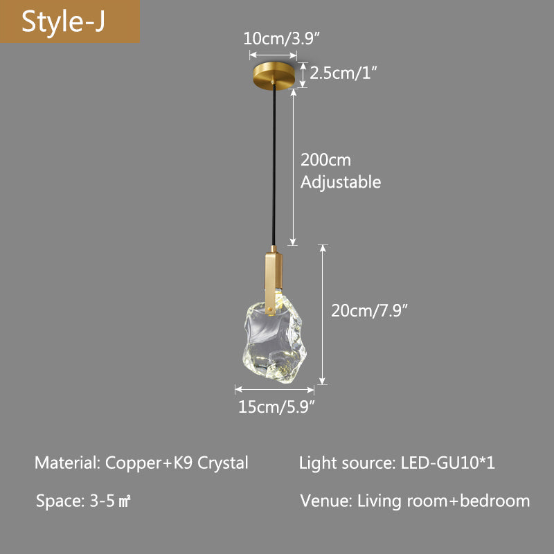 Copper Crystal Pendant Light Multiple Styles Available | Desfino