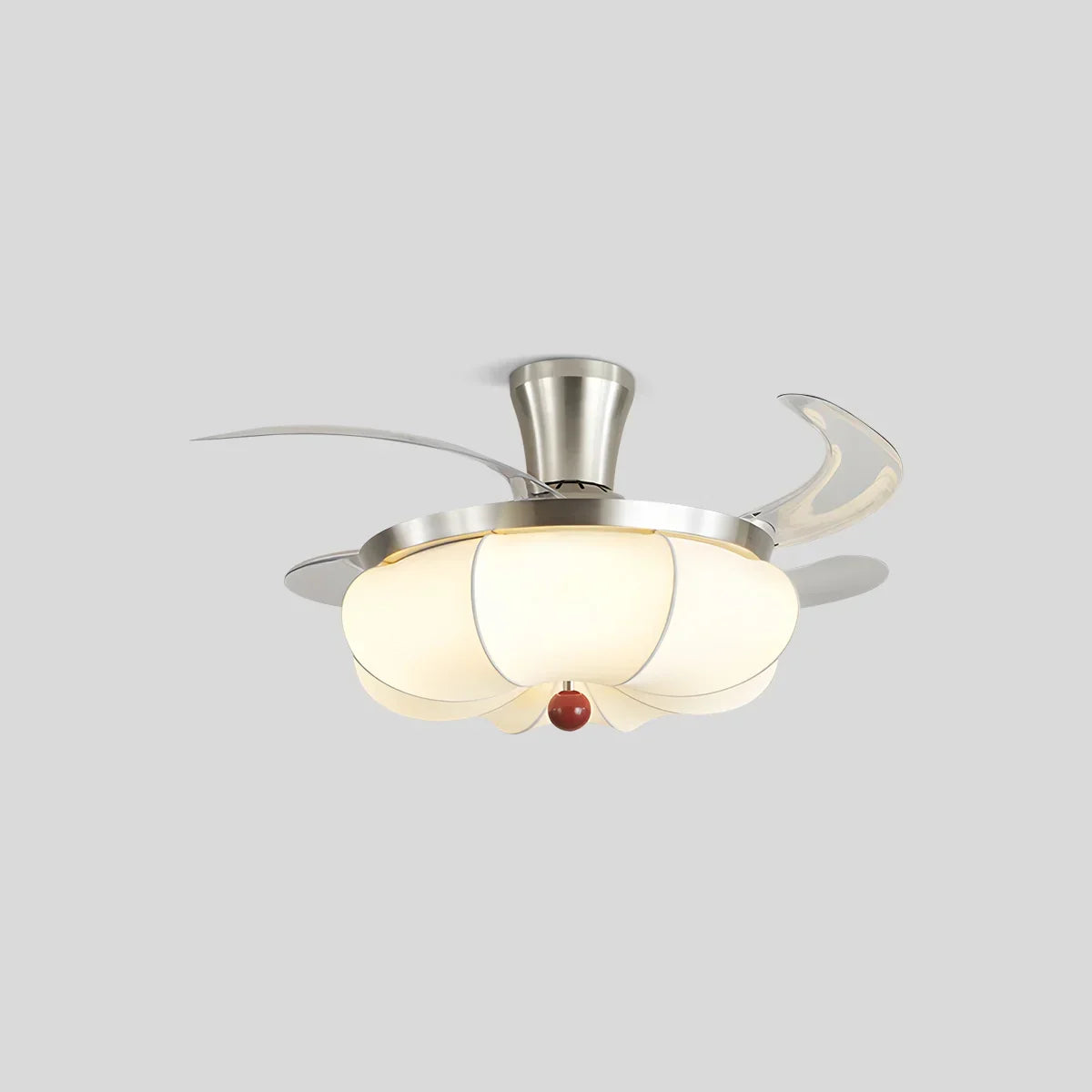 Retro-Deckenventilator mit Stoffschirm und Licht für das Esszimmer | Desfino