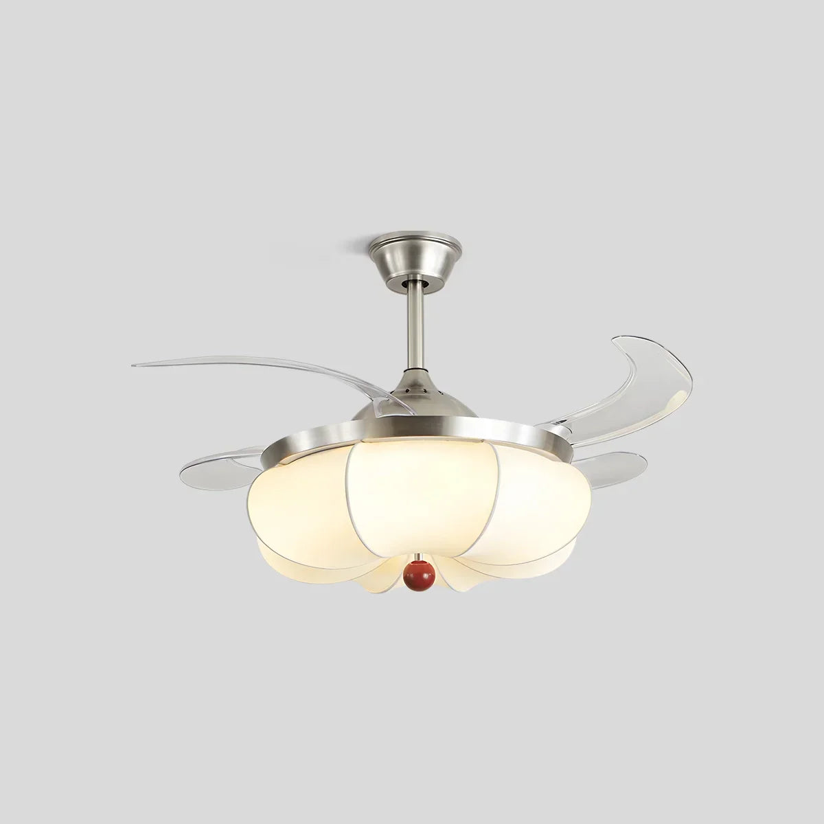 Retro-Deckenventilator mit Stoffschirm und Licht für das Esszimmer | Desfino