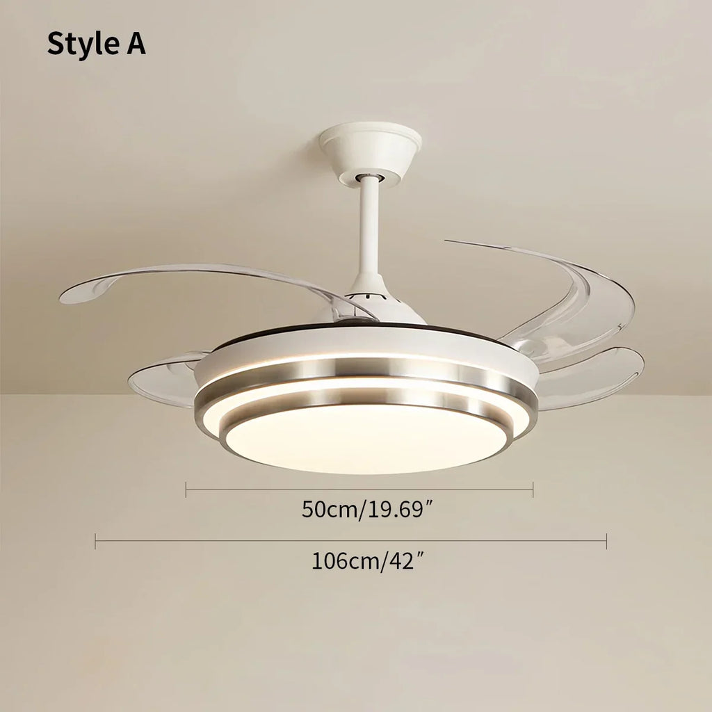 Moderner weißer Deckenventilator mit Licht | Desfino