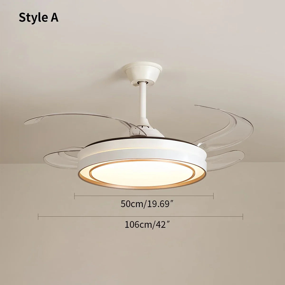 Modern Round Ceiling Fan Light with Remote Control | Desfino
