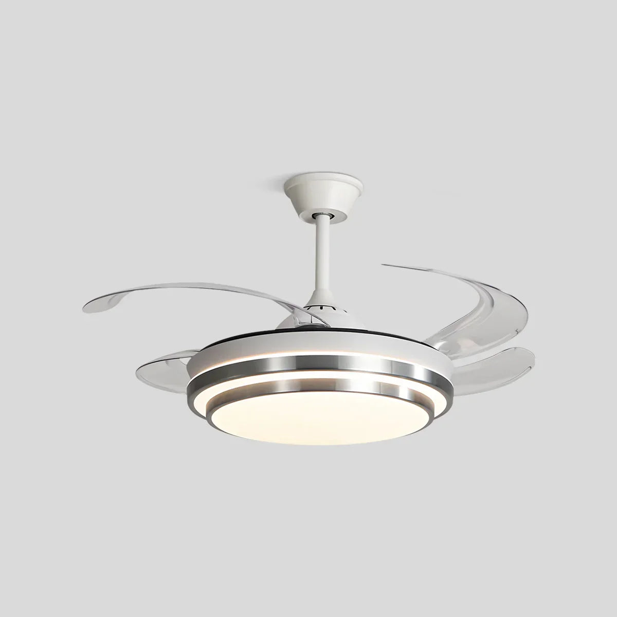 Moderner weißer Deckenventilator mit Licht | Desfino