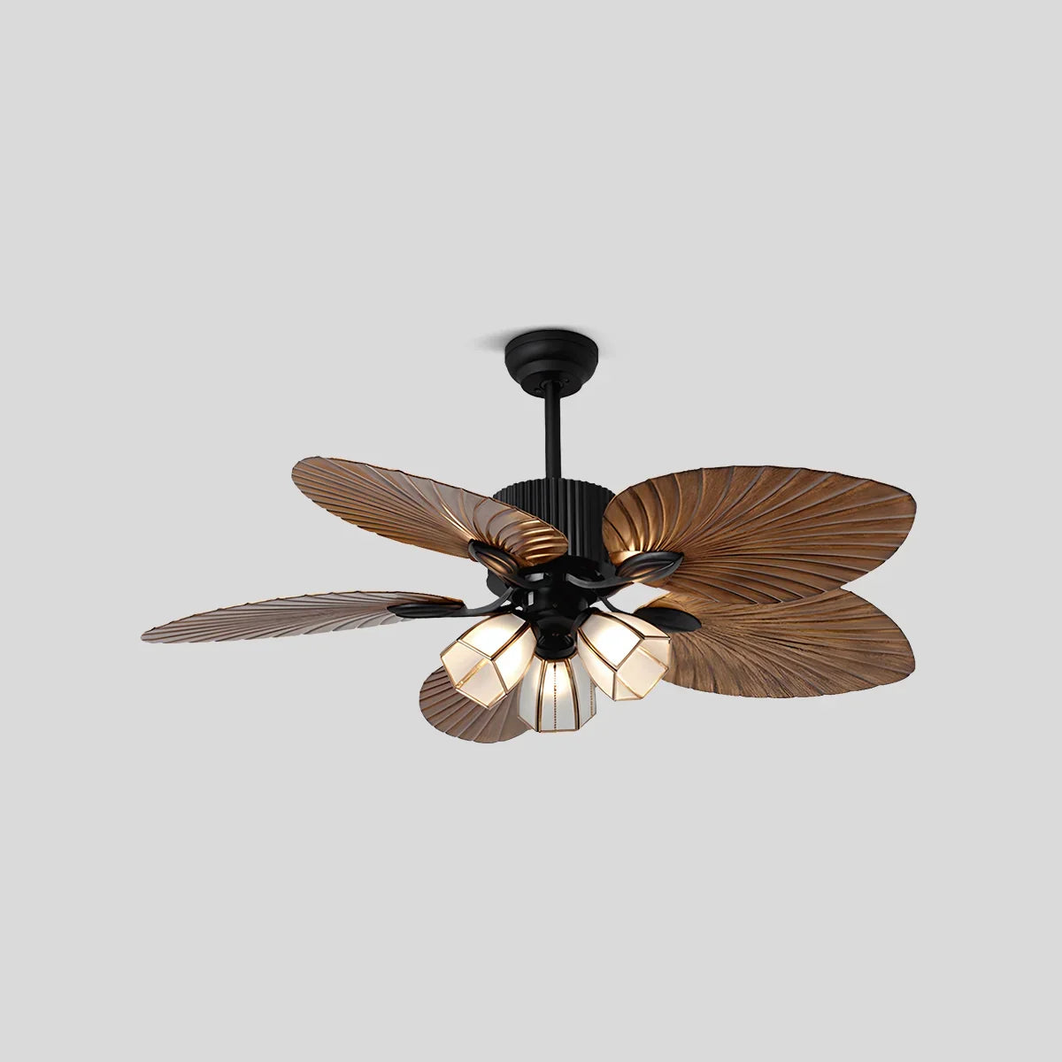 Tropical Palm Leaves Ceiling Fan with Light | Desfino