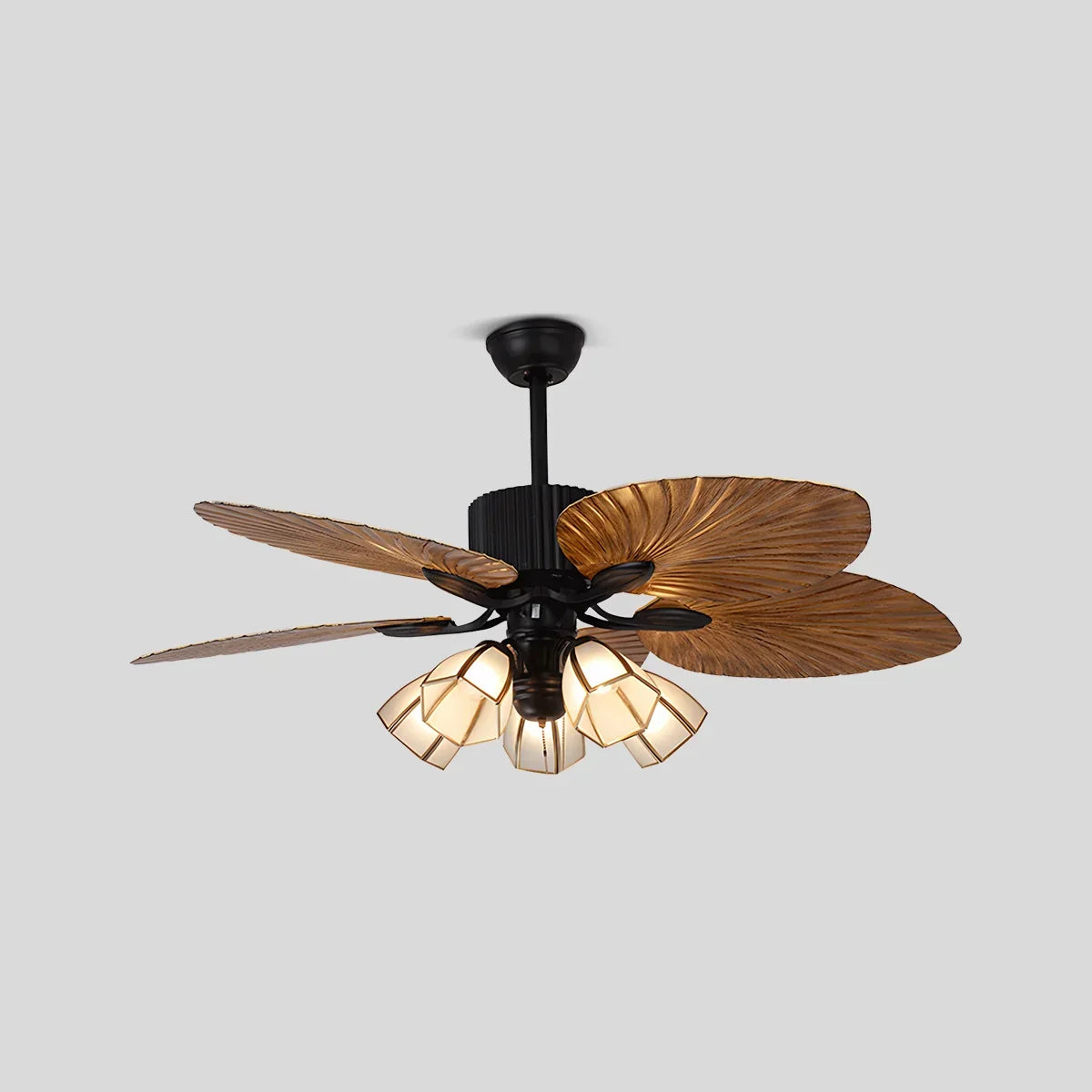 Tropical Palm Leaves Ceiling Fan with Light | Desfino