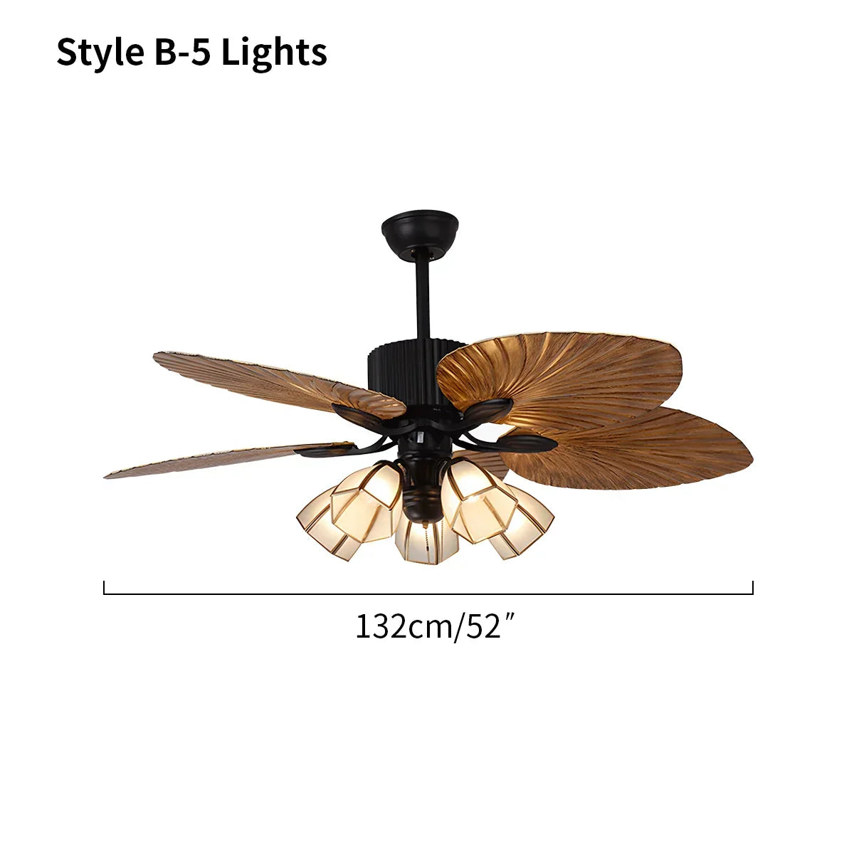 Tropical Palm Leaves Ceiling Fan with Light | Desfino