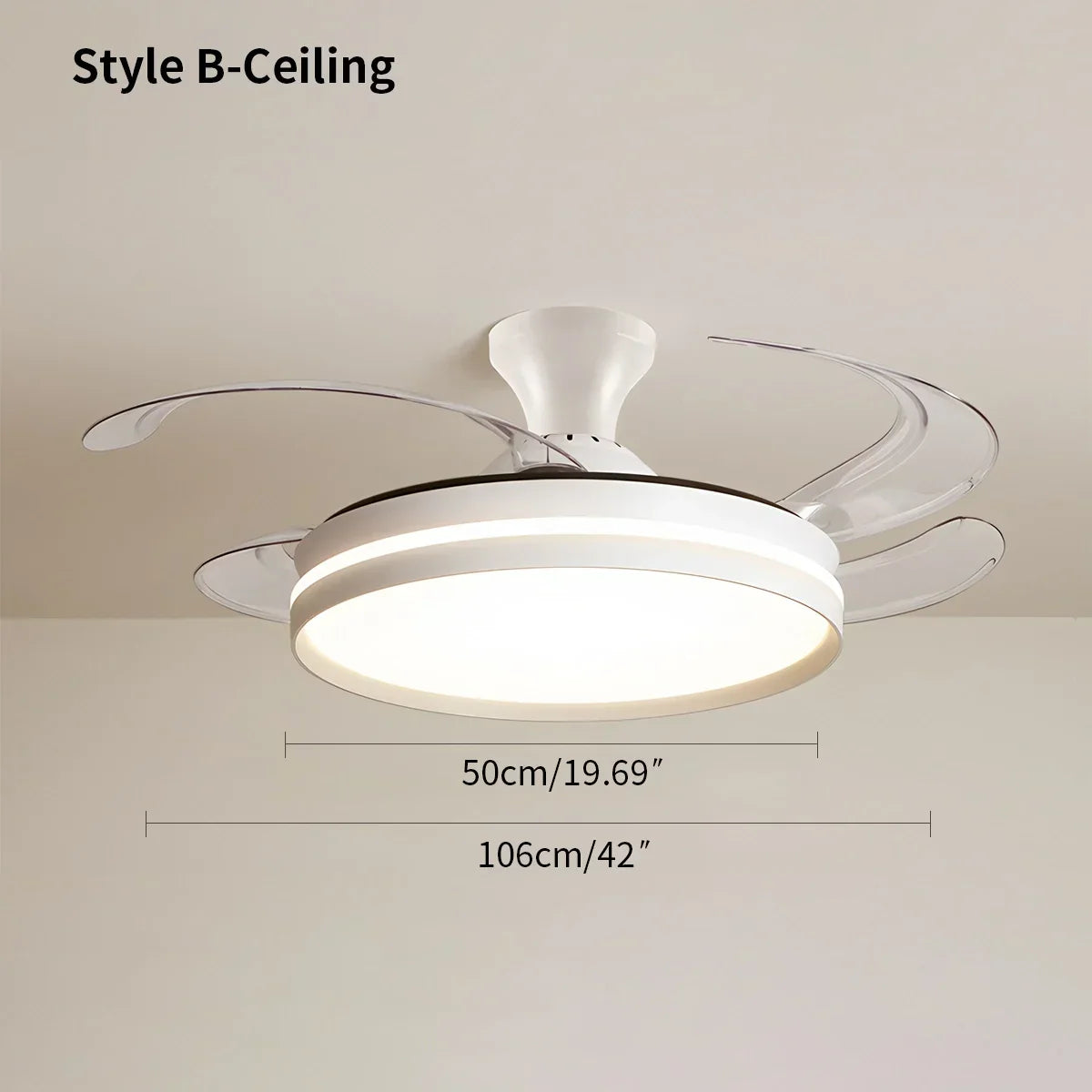 Moderner leiser Deckenventilator mit Fernbedienung und Licht | Desfino