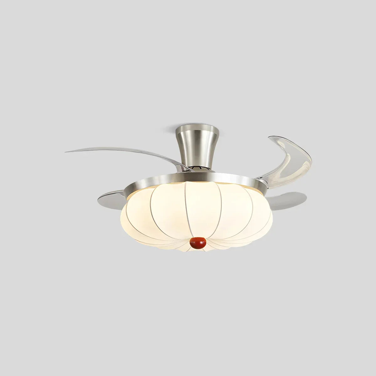 Retro-Deckenventilator mit Stoffschirm und Licht für das Esszimmer | Desfino