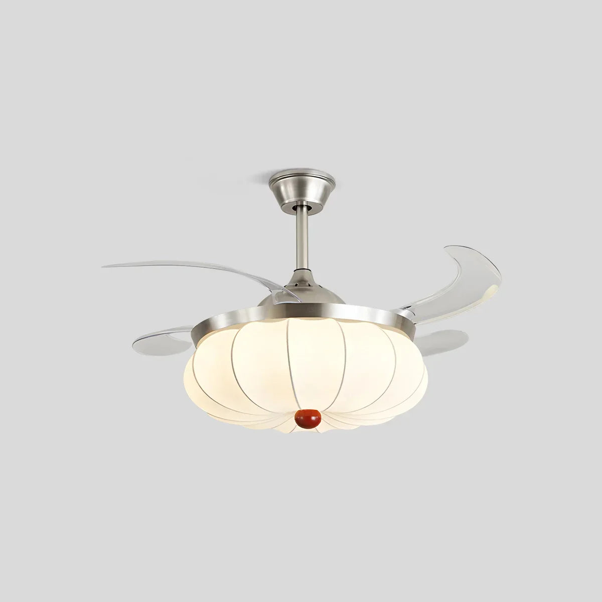 Retro-Deckenventilator mit Stoffschirm und Licht für das Esszimmer | Desfino