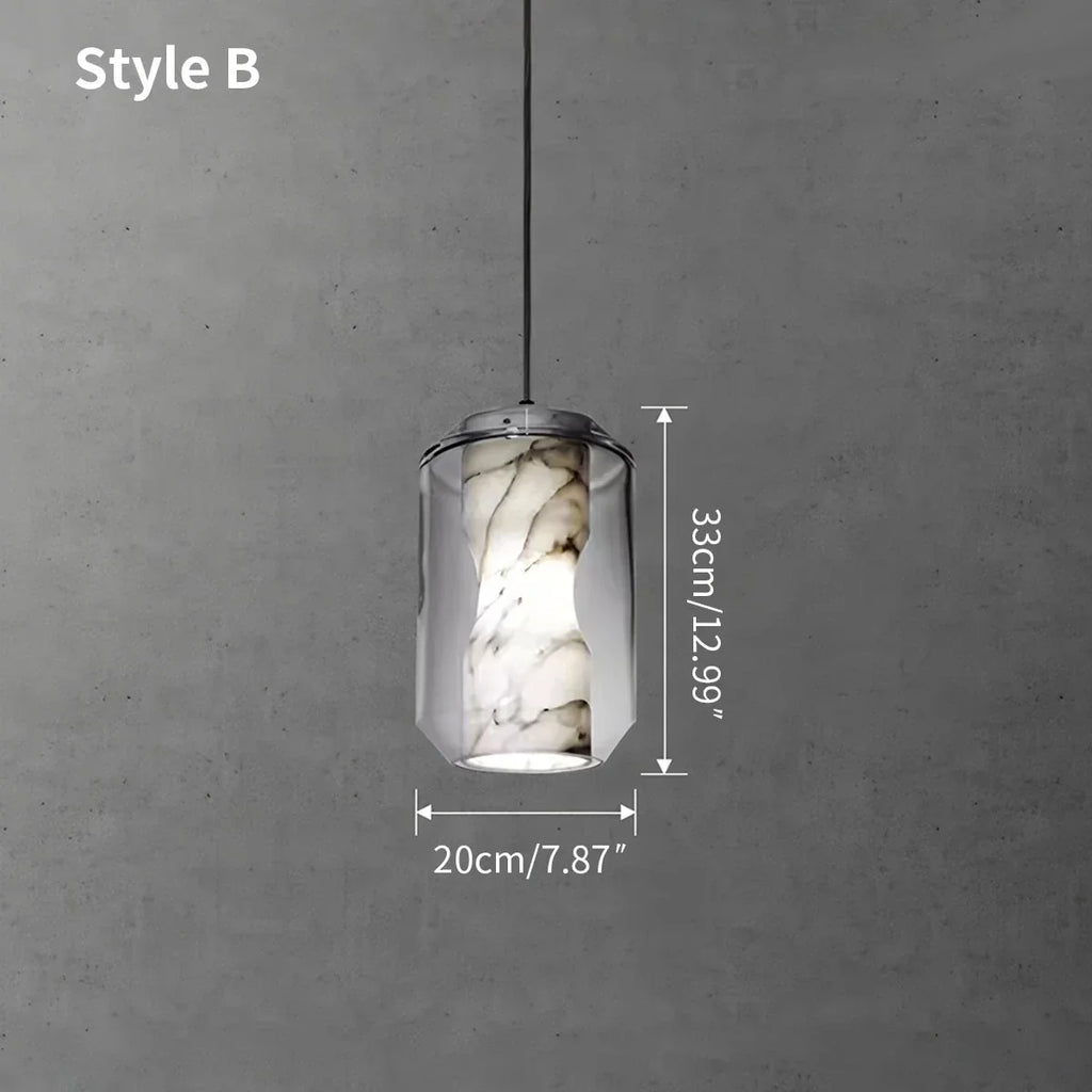 Moderne Pendelleuchte aus Alabasterglas für das Schlafzimmer | Desfino