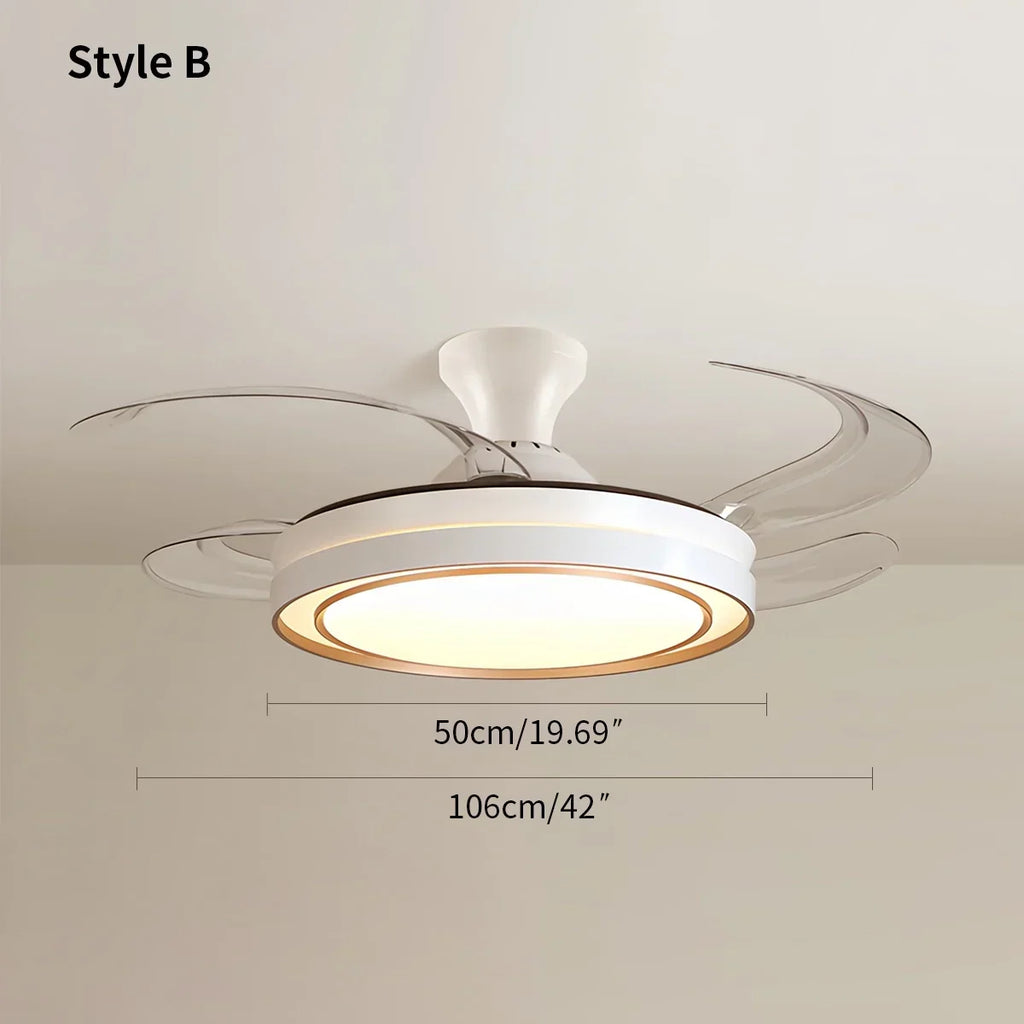 Modern Round Ceiling Fan Light with Remote Control | Desfino