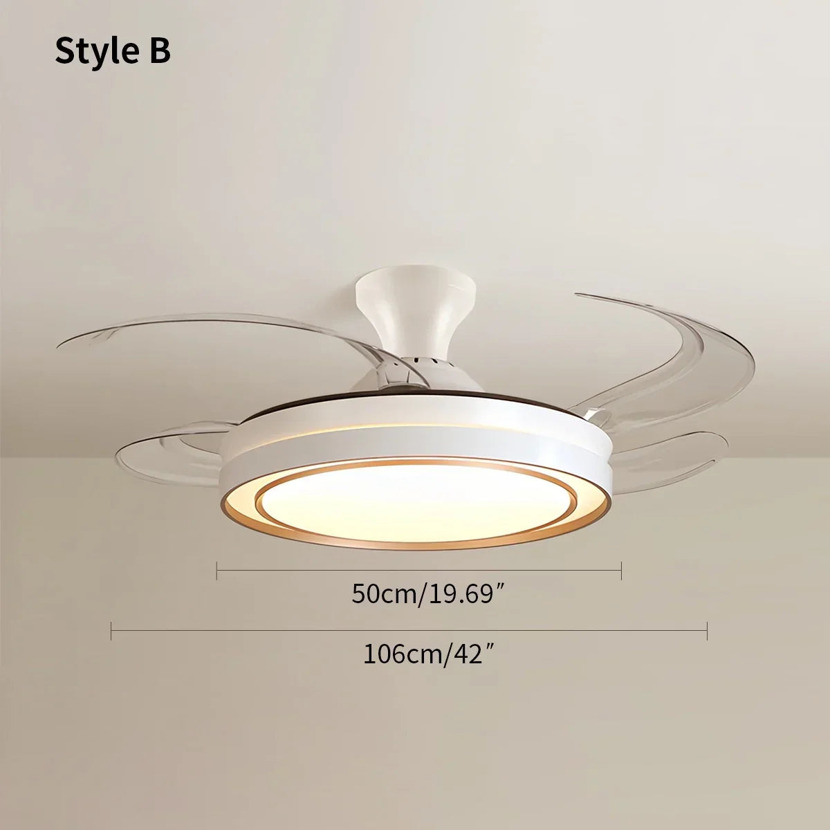 Modern Round Ceiling Fan Light with Remote Control | Desfino