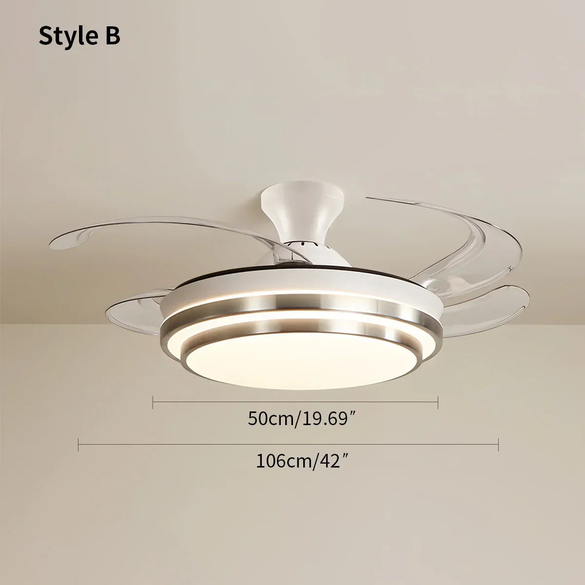 Moderner weißer Deckenventilator mit Licht | Desfino