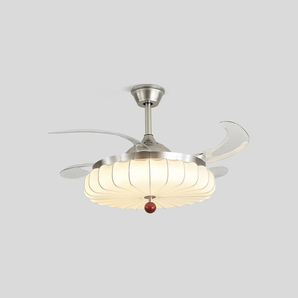 Retro-Deckenventilator mit Stoffschirm und Licht für das Esszimmer | Desfino